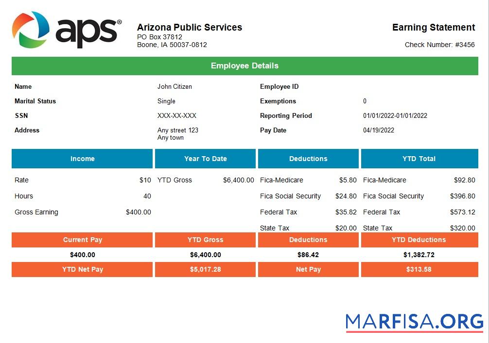 Downloadable USA APS public services company sample